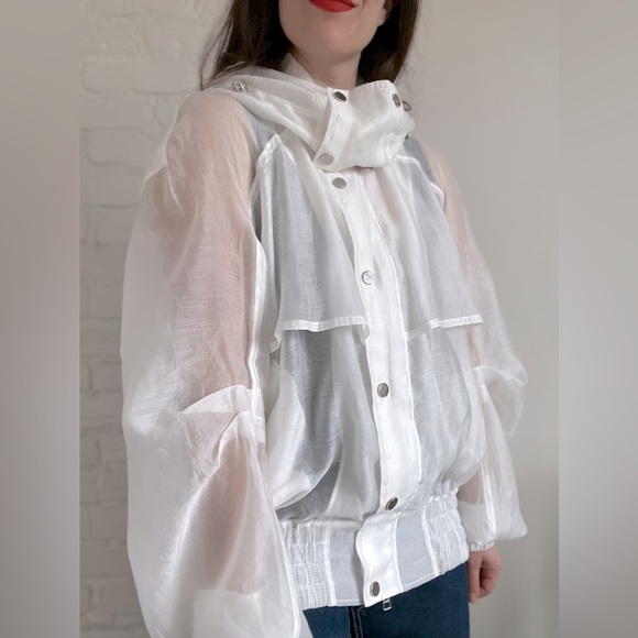 FenG CHen WANG Sheer White Jacket Luxury Size Large - Picture 6 of 16